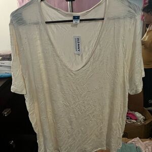 Old Navy Women's Short Sleeve Cream Tee